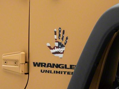 Jeep Licensed by RedRock Jeep Wave Decal; Real Flag (87-18 Jeep Wrangler YJ, TJ & JK)