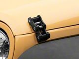Jeep Licensed by RedRock Billet Aluminum Hood Catch Set with Jeep Logo (07-18 Jeep Wrangler JK)