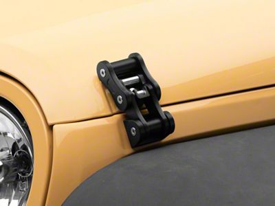 Jeep Licensed by RedRock Billet Aluminum Hood Catch Set with Jeep Logo (07-18 Jeep Wrangler JK)
