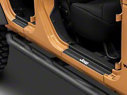 Jeep Licensed by RedRock Carbon Fiber Door Sill Decal; White (07-18 Jeep Wrangler JK)