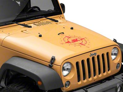 Jeep Licensed by RedRock Compass Decal with JK Logo; Red (07-18 Jeep Wrangler JK)