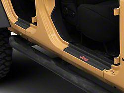 Jeep Licensed by RedRock Door Sill Body Shield Decal; Red (07-18 Jeep Wrangler JK)