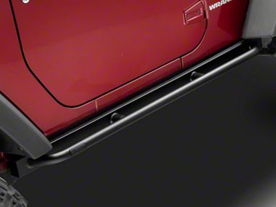 Jeep Licensed by RedRock Enhanced Rubi Rails with Jeep Logo; Textured Black (07-18 Jeep Wrangler JK 2-Door)