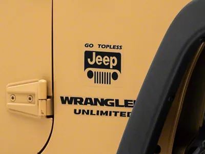 Jeep Licensed by RedRock Go Topless Jeep Decal; Matte Black (87-18 Jeep Wrangler YJ, TJ & JK)