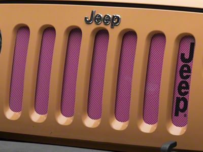Jeep Licensed by RedRock Grille Insert with Black Logo; Pink (07-18 Jeep Wrangler JK)