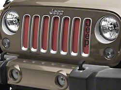Jeep Licensed by RedRock Grille insert with Black Logo; Red (07-18 Jeep Wrangler JK)
