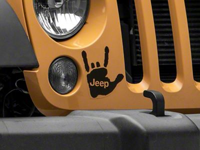 Jeep Licensed by RedRock Jeep Metal Decal; Gloss Black (87-18 Wrangler YJ, TJ & JK)