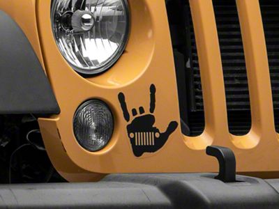Jeep Licensed by RedRock Jeep Metal Grille Decal; Matte Black (87-18 Wrangler YJ, TJ & JK)