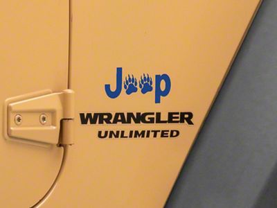 Jeep Licensed by RedRock Jeep Paw Side Logo; Blue (87-18 Jeep Wrangler YJ, TJ & JK)