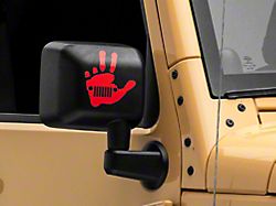Jeep Licensed by RedRock Jeep Peace Grille Decal; Red (87-18 Wrangler YJ, TJ & JK)
