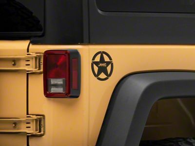 Jeep Licensed by RedRock Jeep Star Accent Decal; Black (07-18 Jeep Wrangler JK)