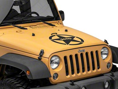 Jeep Licensed by RedRock Jeep Star Accent Decal; Gloss Black (87-18 Jeep Wrangler YJ, TJ & JK)