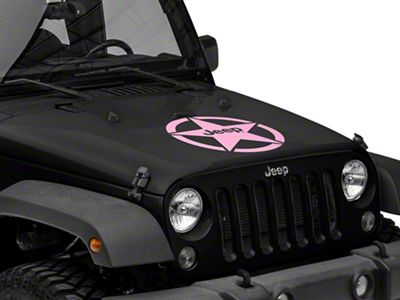 Jeep Licensed by RedRock Jeep Star Accent Decal; Pink (87-18 Jeep Wrangler YJ, TJ & JK)