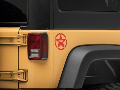 Jeep Licensed by RedRock Jeep Star Accent Decal; Red (07-18 Jeep Wrangler JK)