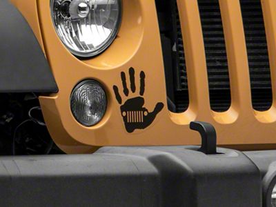 Jeep Licensed by RedRock Jeep Wave Grille Decal; Gloss Black (87-18 Wrangler YJ, TJ & JK)