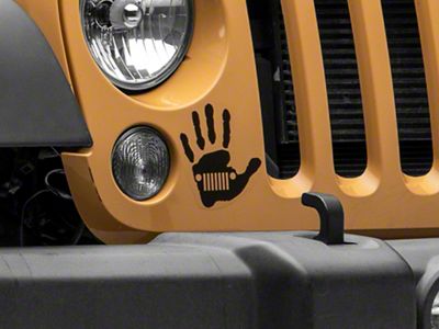 Jeep Licensed by RedRock Jeep Wave Grille Decal; Matte Black (87-18 Wrangler YJ, TJ & JK)