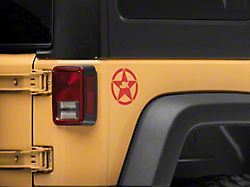 Jeep Licensed by RedRock JK Star Accent Decal; Red (07-18 Jeep Wrangler JK)
