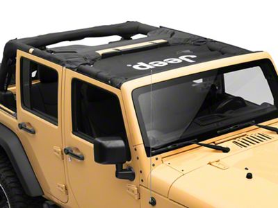 Jeep Licensed by RedRock Mesh Sun Shade with Jeep Logo (07-18 Jeep Wrangler JK)