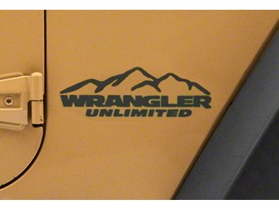 Jeep Licensed by RedRock Mountain Wrangler Unlimited Decal; Gloss Black (87-18 Jeep Wrangler YJ, TJ & JK)