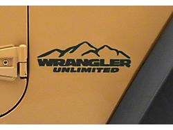 Jeep Licensed by RedRock Mountain Wrangler Unlimited Decal; Matte Black (87-18 Jeep Wrangler YJ, TJ & JK)