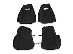 Jeep Licensed by TruShield Neoprene Front and Rear Seat Covers; Black (91-95 Jeep Wrangler YJ)