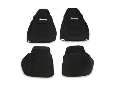 Jeep Licensed by TruShield Neoprene Front and Rear Seat Covers; Black (03-06 Jeep Wrangler TJ)