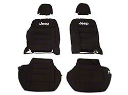 Jeep Licensed by TruShield Neoprene Front and Rear Seat Covers; Black (11-12 Jeep Wrangler JK 4-Door)