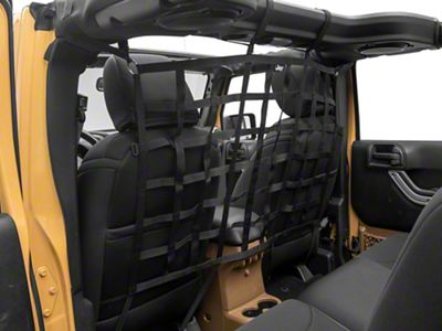 Jeep Licensed by RedRock Rear Seat Cargo Net/Pet Divider with Jeep Logo (07-18 Jeep Wrangler JK 4-Door)