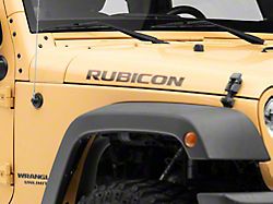 Jeep Licensed by RedRock Rubicon Hood Logo Decal; Red and Black (07-18 Jeep Wrangler JK)