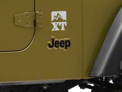 Jeep Licensed by RedRock Side Logo; Gloss Black (97-06 Jeep Wrangler TJ)