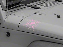 Jeep Licensed by RedRock Small Compass Decal with JK Logo; Pink (07-18 Jeep Wrangler JK)