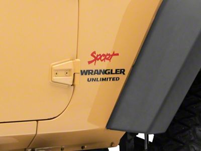 Jeep Licensed by RedRock Sport Script Side Logo Decal; Red (87-18 Jeep Wrangler YJ, TJ & JK)