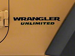 Jeep Licensed by RedRock Unlimited Side Decal; Gloss Black (87-18 Jeep Wrangler YJ, TJ & JK)