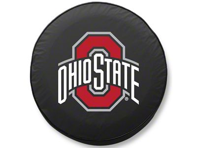 Ohio State University Spare Tire Cover; Black (66-18 Jeep CJ5, CJ7, Wrangler YJ, TJ & JK)