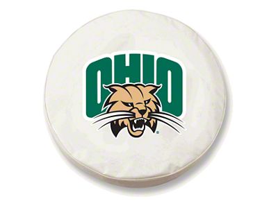 Ohio University Spare Tire Cover; White (66-18 Jeep CJ5, CJ7, Wrangler YJ, TJ & JK)