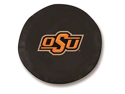Oklahoma State University Spare Tire Cover; Black (66-18 Jeep CJ5, CJ7, Wrangler YJ, TJ & JK)