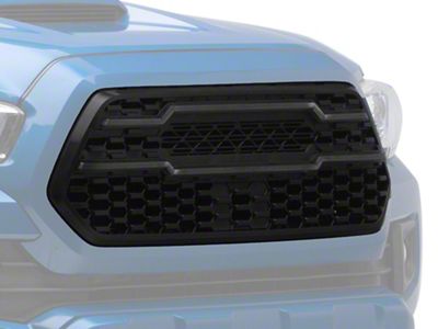 OLM Infinite Series Upper Replacement Grille with White DRL; Black (16-23 Tacoma)