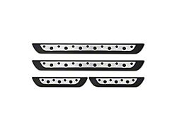 OMAC Grip Style Door Sill Covers; Stainless and Plastic (Universal; Some Adaptation May Be Required)