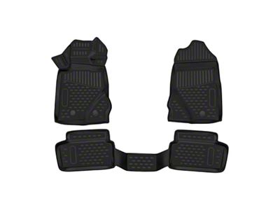 OMAC All Weather Molded 3D Front and Rear Floor Liners; Black (21-25 Bronco 2-Door)