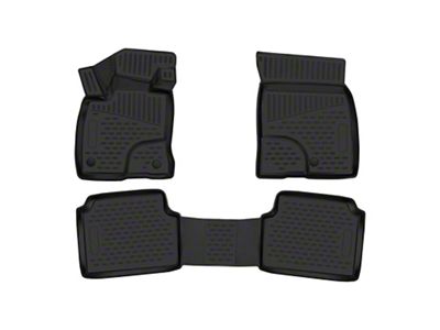 OMAC All Weather Molded 3D Front and Rear Floor Liners; Black (21-25 Bronco Sport)