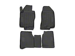 OMAC All Weather Molded 3D Front and Rear Floor Liners; Black (05-21 Frontier Crew Cab)