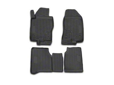 OMAC All Weather Molded 3D Front and Rear Floor Liners; Black (05-21 Frontier Crew Cab)