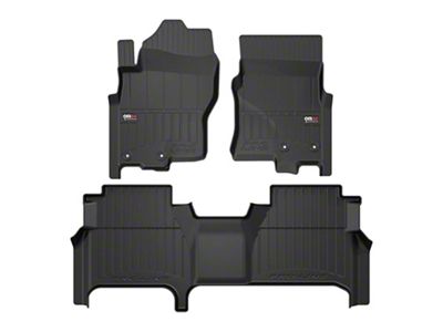 OMAC Premium 3D Front and Rear Floor Liners; Black (22-25 Frontier Crew Cab)