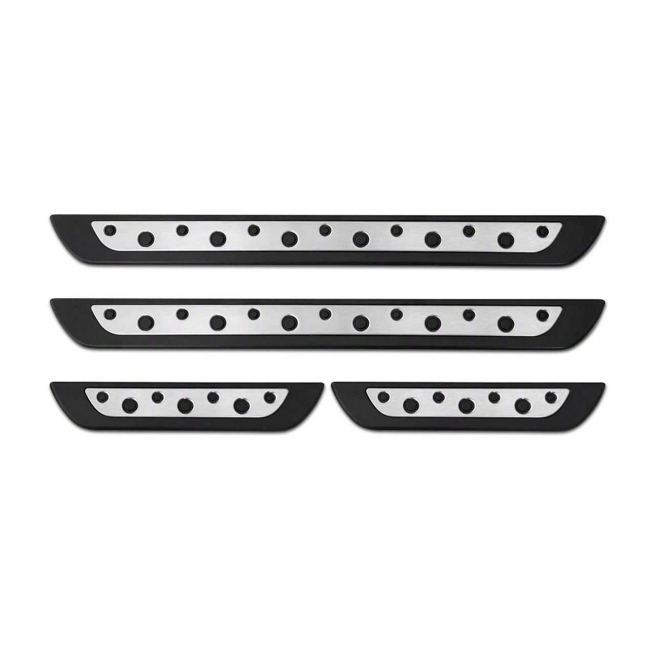 4-Pack Black Door Sill Guards / Scuff Plates For Jeep Gladiator JT (2020+)