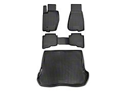 OMAC All Weather Molded 3D Front, Rear and Cargo Floor Liners; Black (05-10 Jeep Grand Cherokee WK)