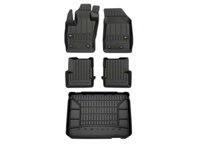 OMAC Premium 3D Front, Rear and Cargo Floor Liners; Black (15-23 Jeep Renegade BU)