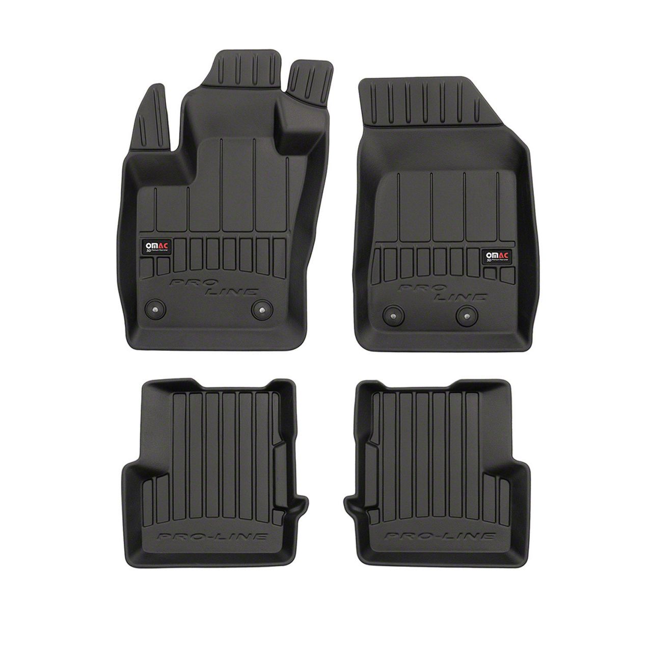 OMAC Jeep Renegade Premium 3D Front and Rear Floor Liners; Black