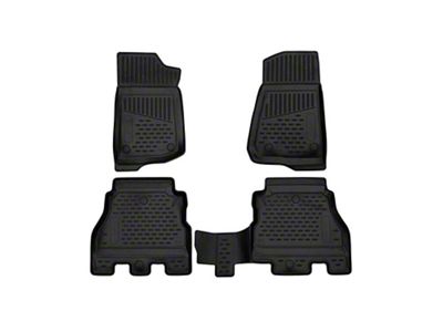 OMAC All Weather Molded 3D Front and Rear Floor Liners; Black (18-25 Jeep Wrangler JL 4-Door, Excluding 4xe)