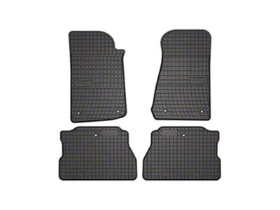 OMAC All Weather Rubber Front and Rear Floor Liners; Black (18-25 Jeep Wrangler JL Rubicon 4-Door, Excluding 4xe)