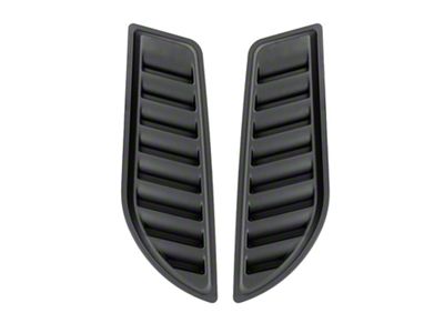 OMAC Decorative Air Flow Intake Hood Vents; Matte Black (18-25 Jeep Wrangler JL)